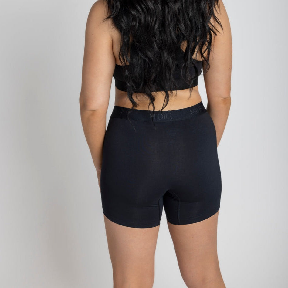 4.5 Black bamboo boxer brief for women – Midies