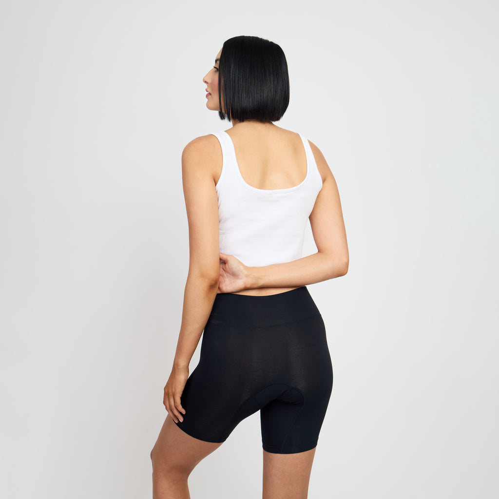 "long bamboo underwear for light bladder leaks, breathable fabric, and smooth no-dig waistband